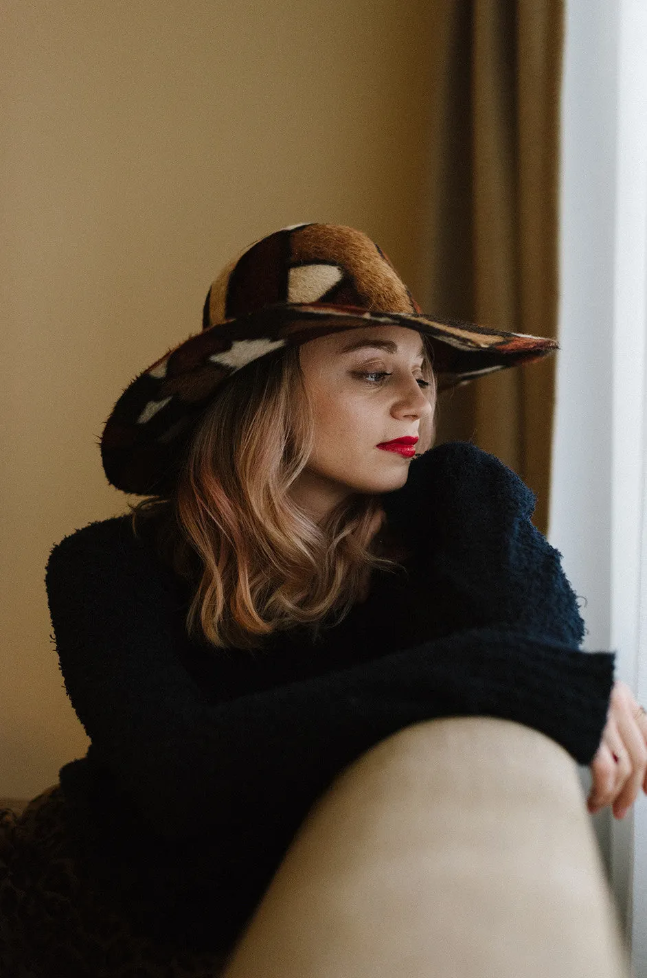 1980s Yves Saint Laurent Attributed Patchwork Soft Hat