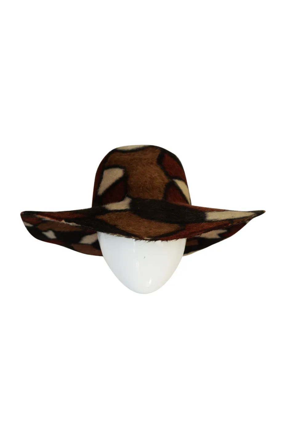 1980s Yves Saint Laurent Attributed Patchwork Soft Hat
