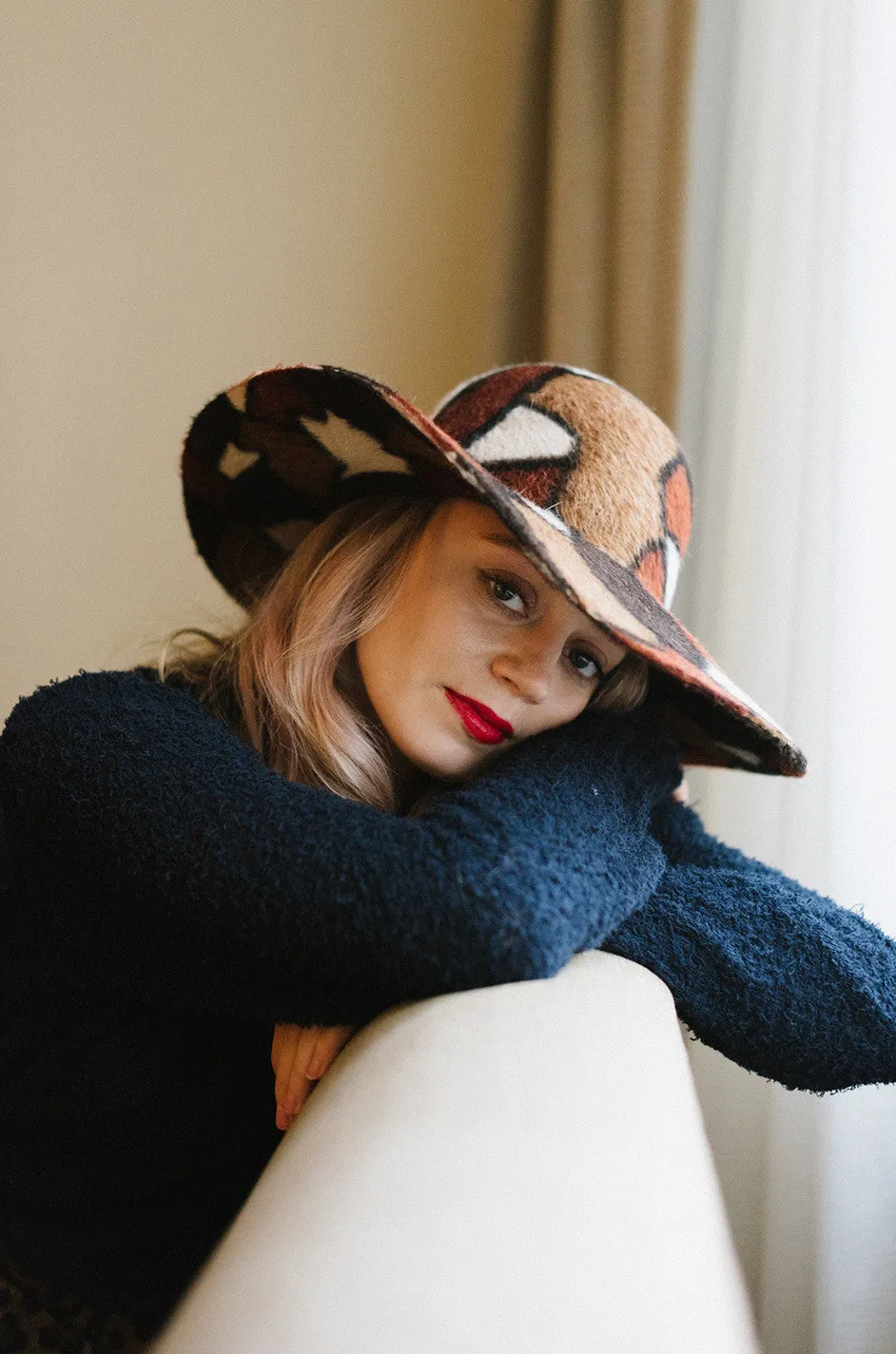 1980s Yves Saint Laurent Attributed Patchwork Soft Hat