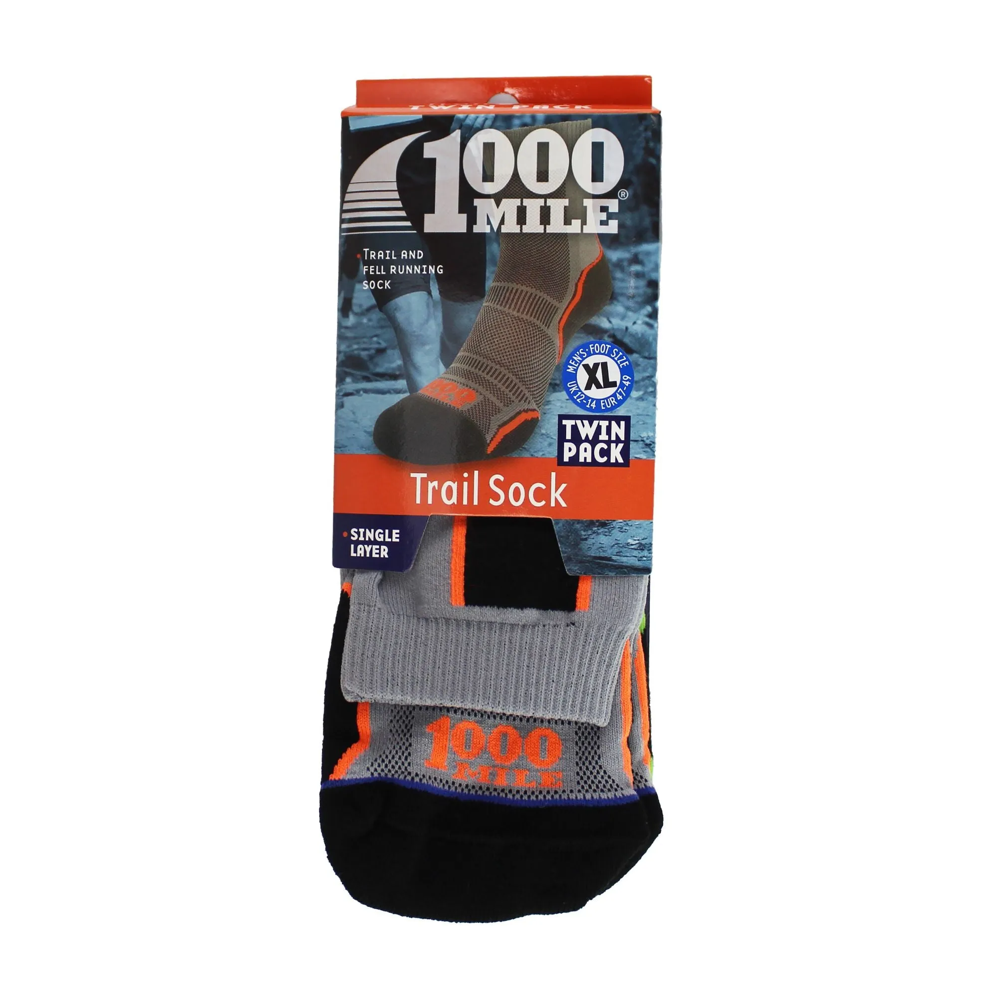 2 Pack Mens Trail Repreve Single Layer Socks