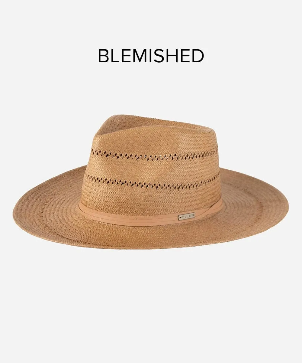Arlo Straw Teardrop Fedora - Honey BLEMISHED