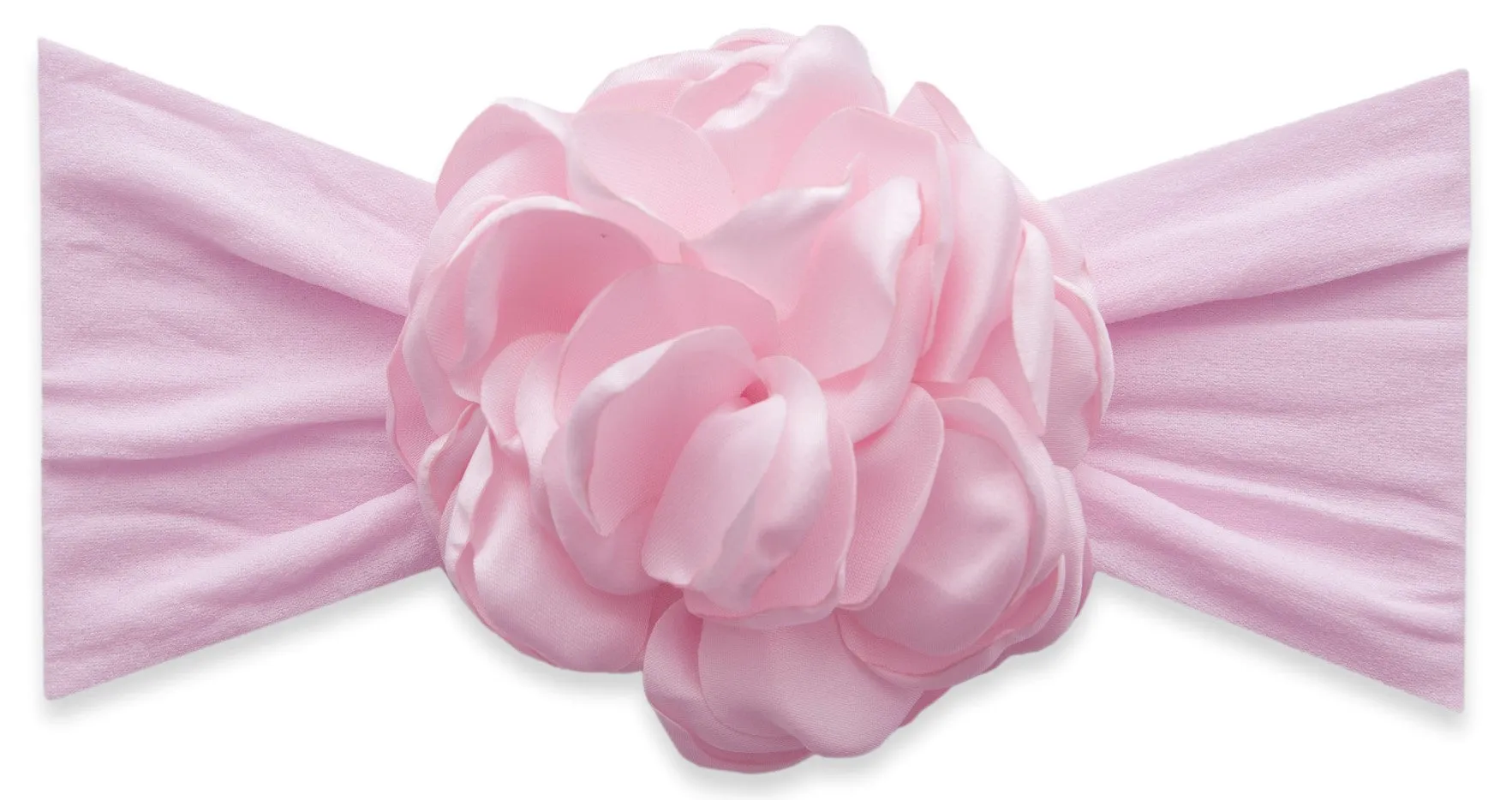 Baby Bling Silk Ruffle Flower Headband-Pink