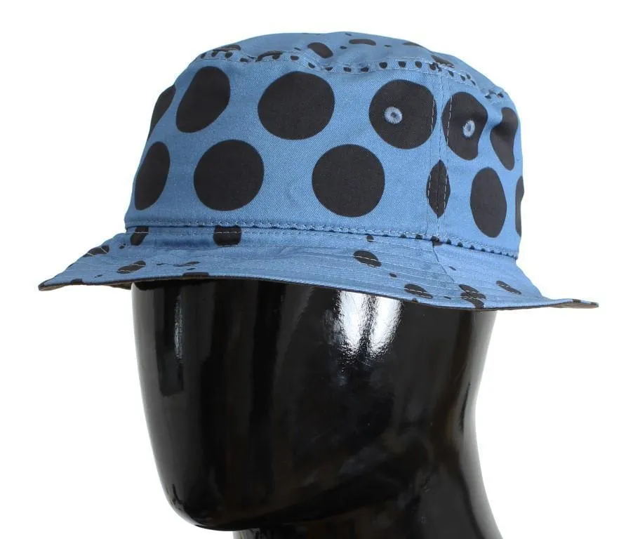 Blue Polka Cotton Silk Sun Hat