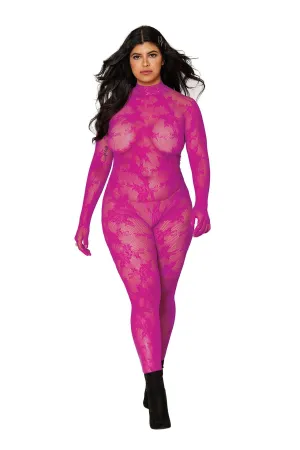 Bodystocking with Finger Gloves Curvy Size