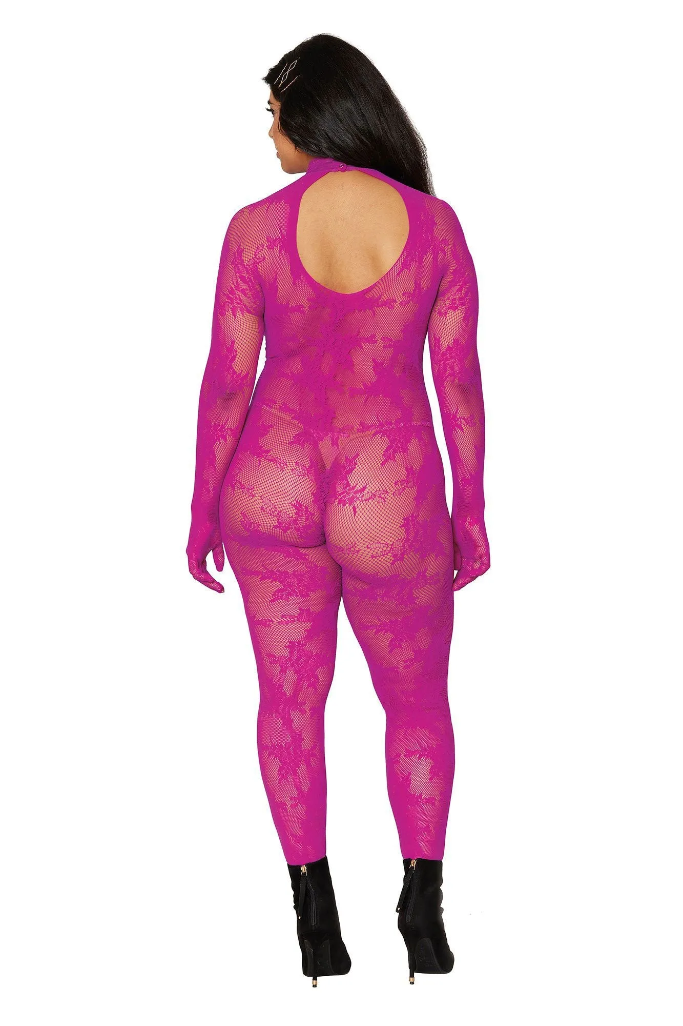 Bodystocking with Finger Gloves Curvy Size