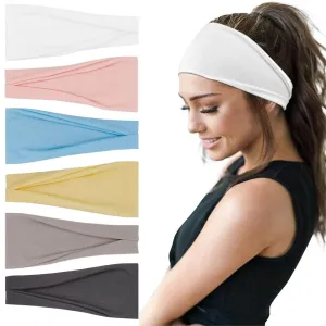 Boho Headbands For Women Fashion Wide Headband Yoga Workout Head Bands Hair Accessories Band 6 Pack