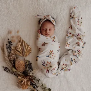 BOHO POSY JERSEY WRAP & TOPKNOT