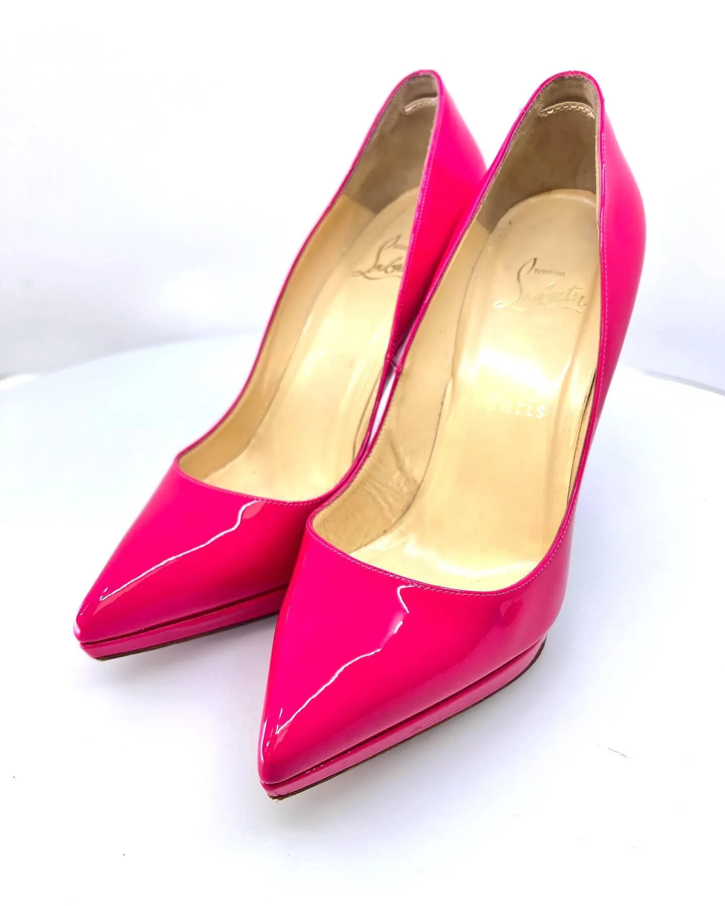 CHRISTIAN LOUBOUTIN PATENT LEATHER PIGALLE PUMPS