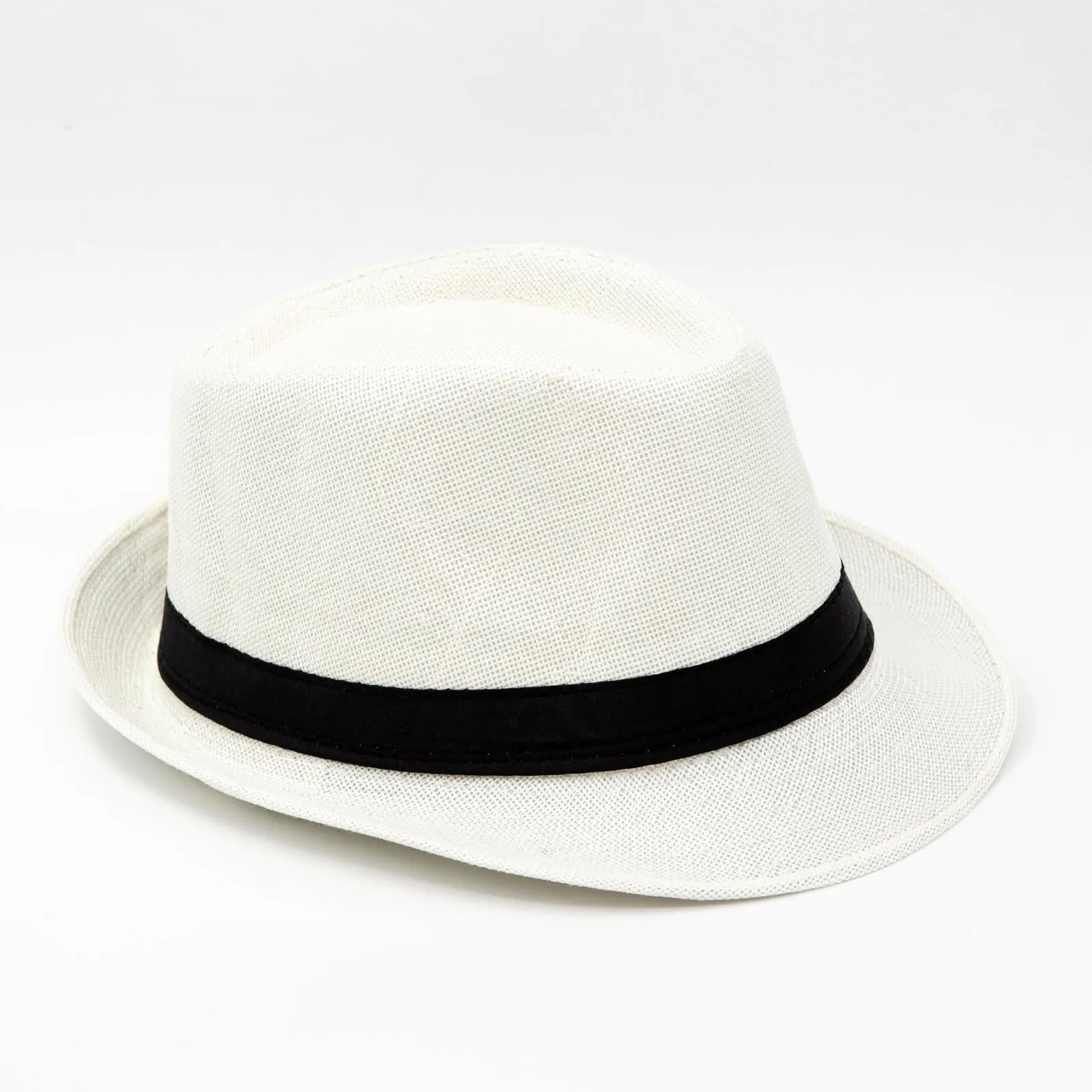 Classic Fedora White Hat Short Brim
