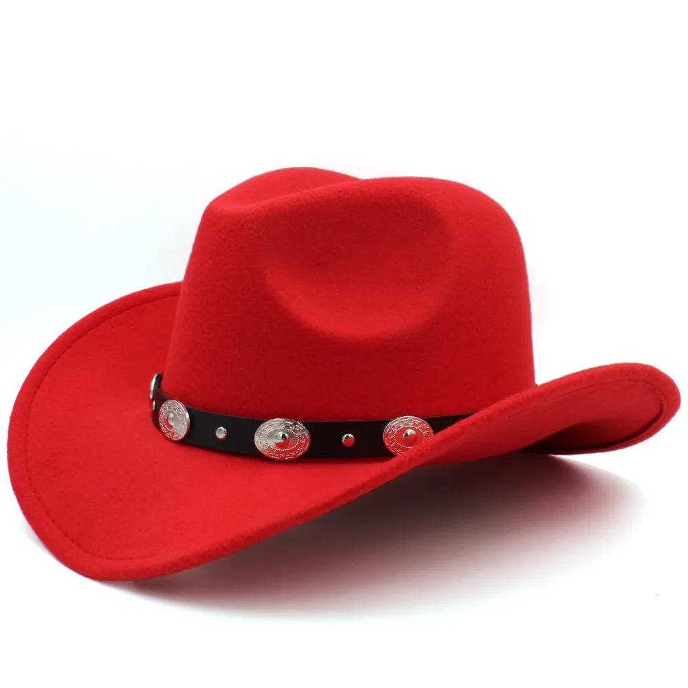 Cowboy Hats Wide Brim Panama Sunhats Fedora Caps Trilby Jazz