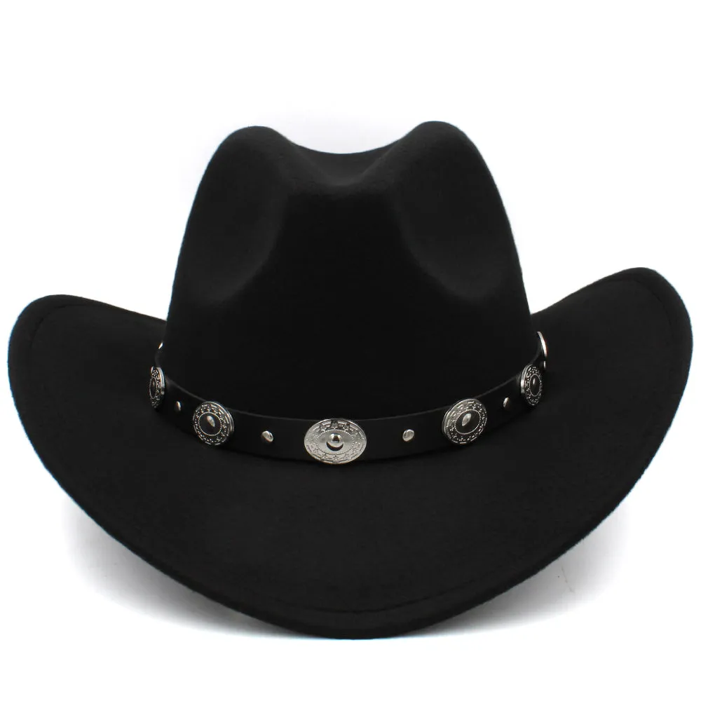 Cowboy Hats Wide Brim Panama Sunhats Fedora Caps Trilby Jazz