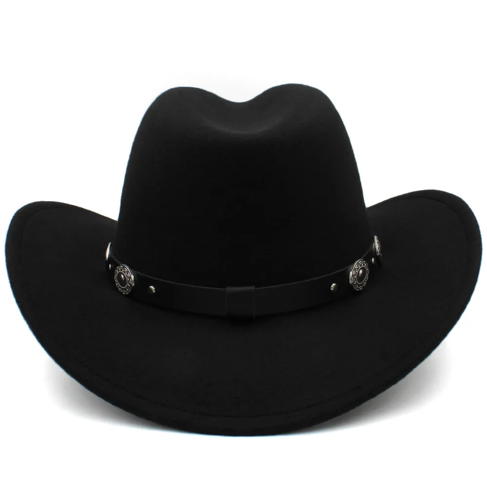 Cowboy Hats Wide Brim Panama Sunhats Fedora Caps Trilby Jazz
