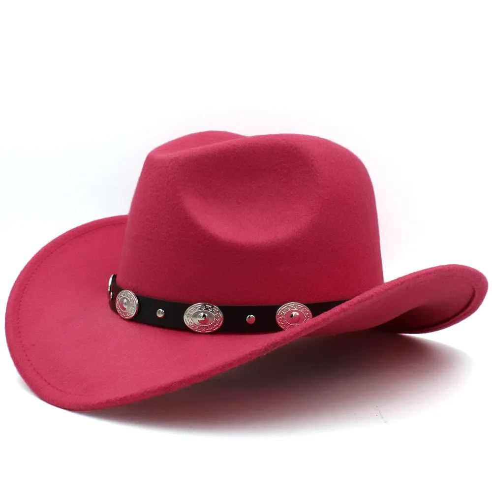 Cowboy Hats Wide Brim Panama Sunhats Fedora Caps Trilby Jazz