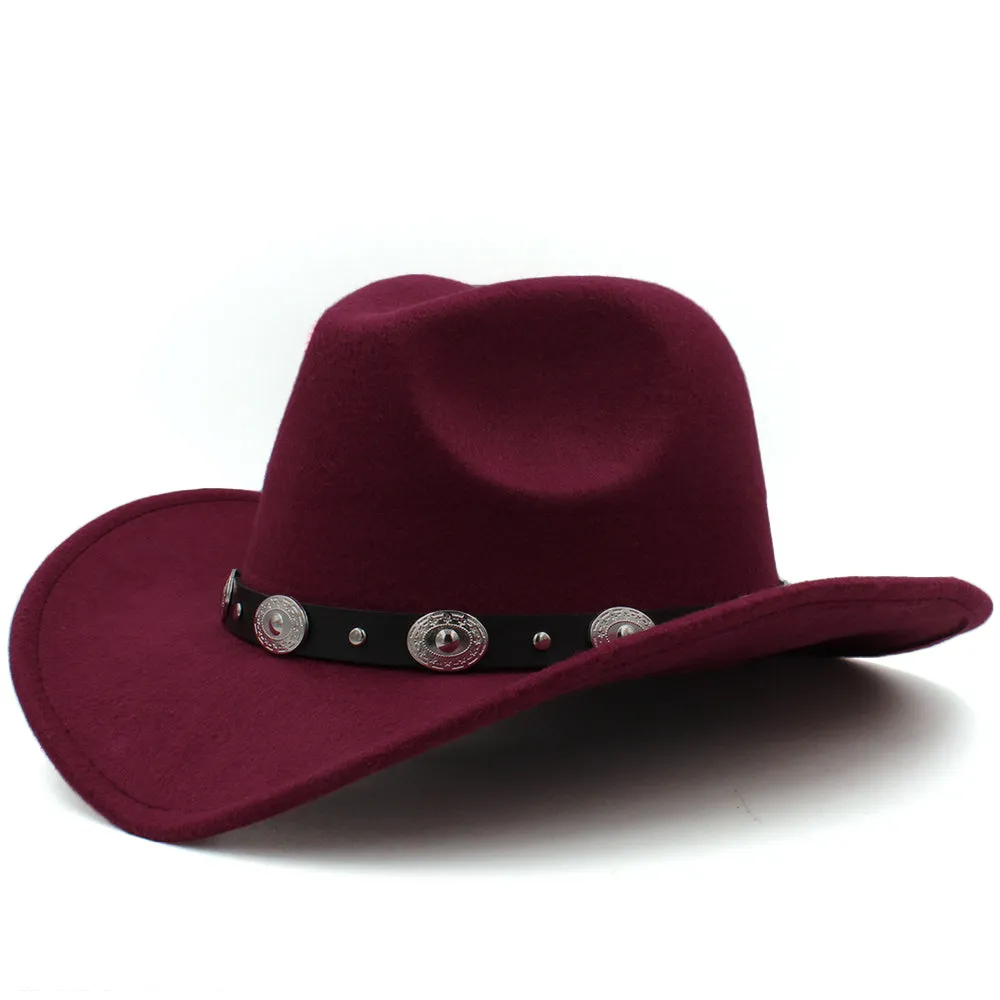 Cowboy Hats Wide Brim Panama Sunhats Fedora Caps Trilby Jazz