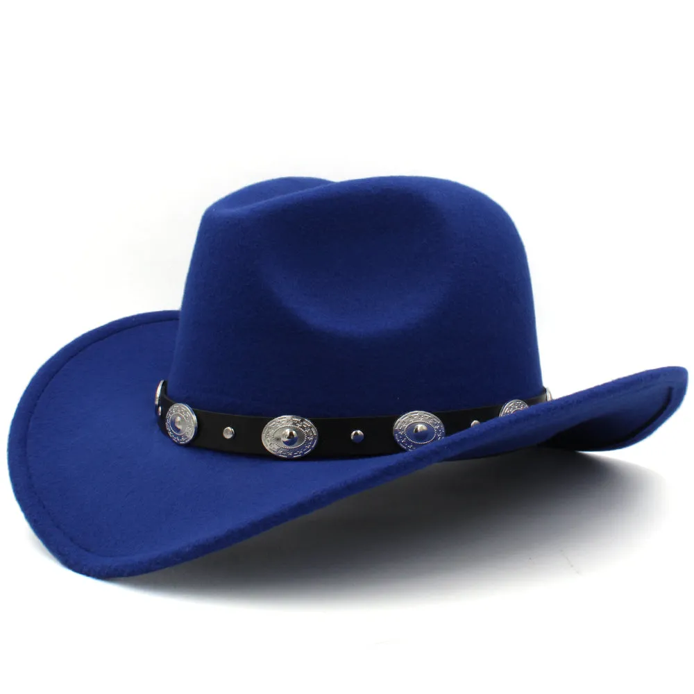 Cowboy Hats Wide Brim Panama Sunhats Fedora Caps Trilby Jazz