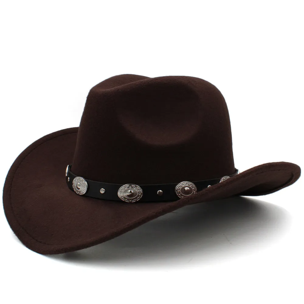 Cowboy Hats Wide Brim Panama Sunhats Fedora Caps Trilby Jazz