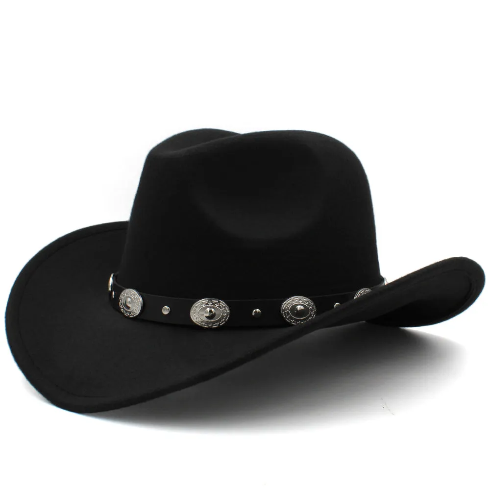 Cowboy Hats Wide Brim Panama Sunhats Fedora Caps Trilby Jazz