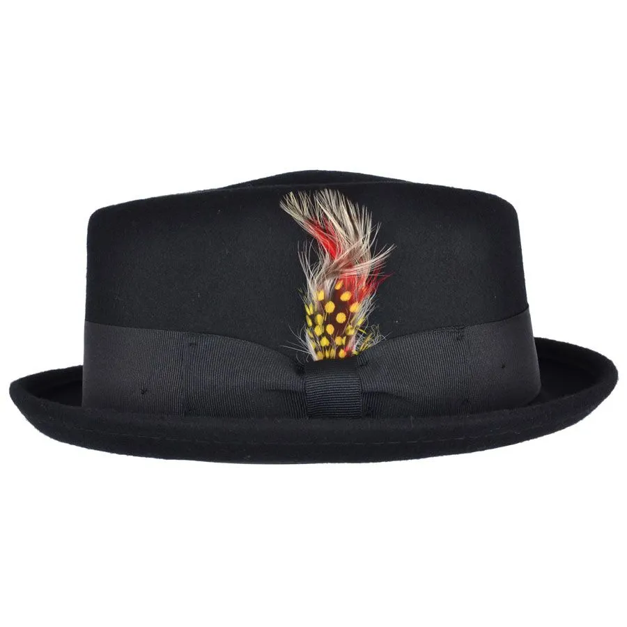Crushable Diamond Crown Pork Pie Hat - Grey
