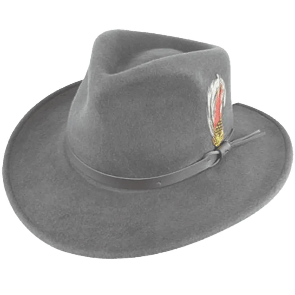 Crushable Water Repellent Wool Felt Outback Hat