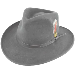 Crushable Water Repellent Wool Felt Outback Hat