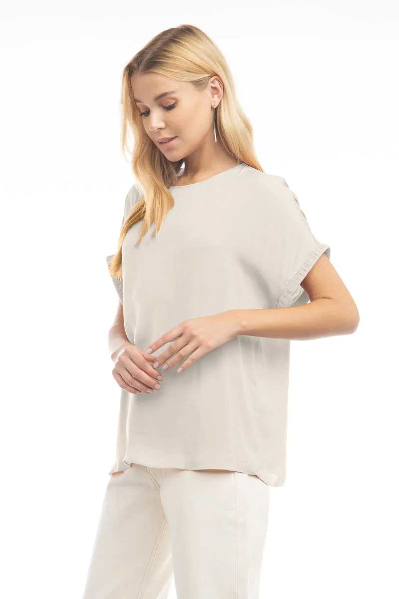 Dolman Short Plisse Sleeve Blouse