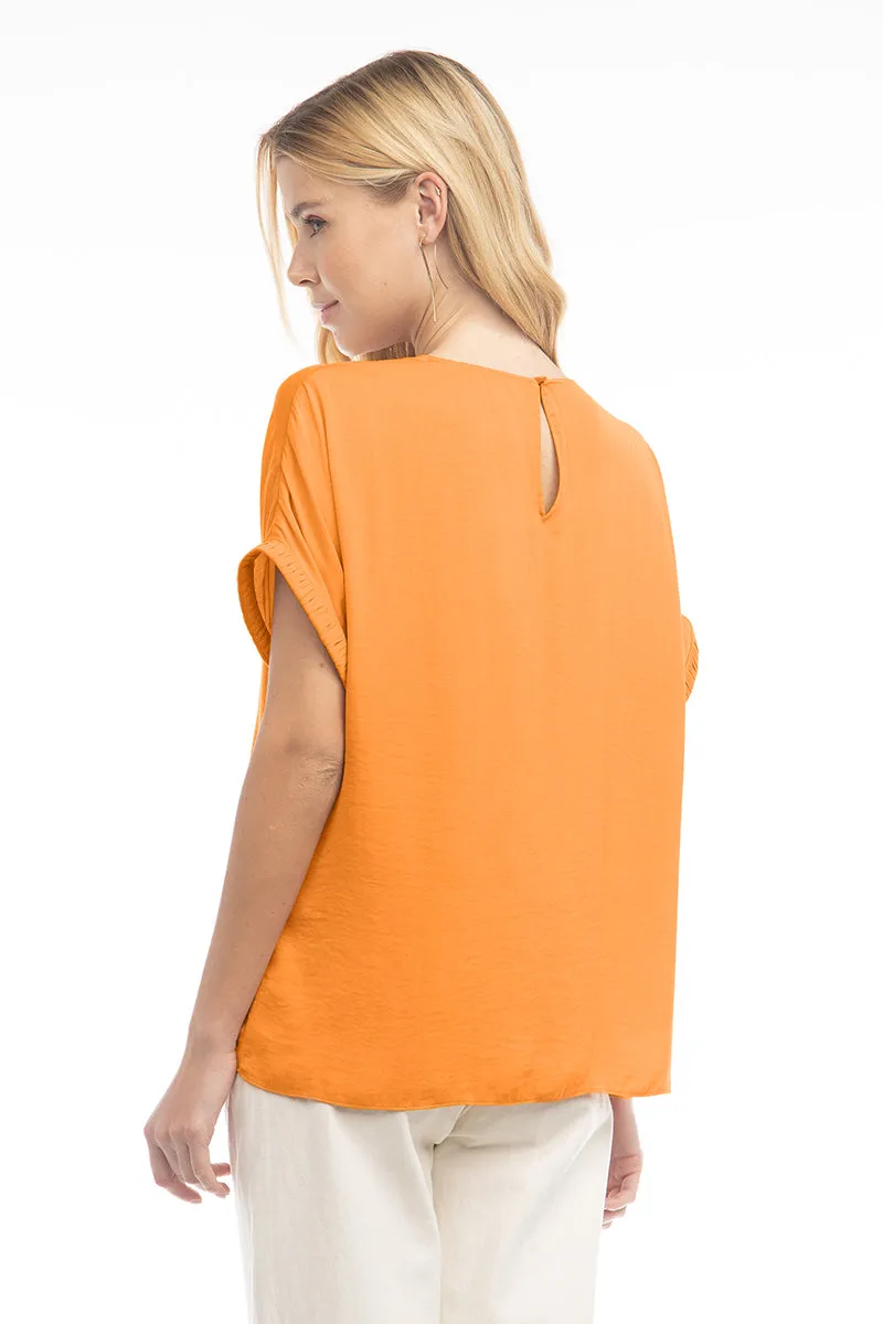 Dolman Short Plisse Sleeve Blouse