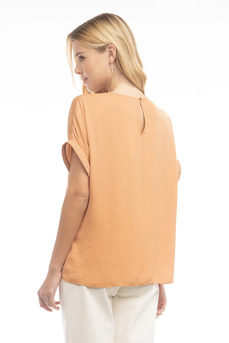 Dolman Short Plisse Sleeve Blouse