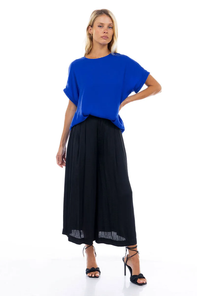 Dolman Short Plisse Sleeve Blouse