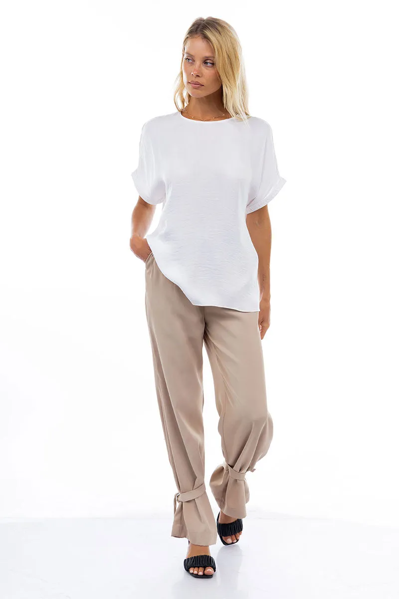 Dolman Short Plisse Sleeve Blouse