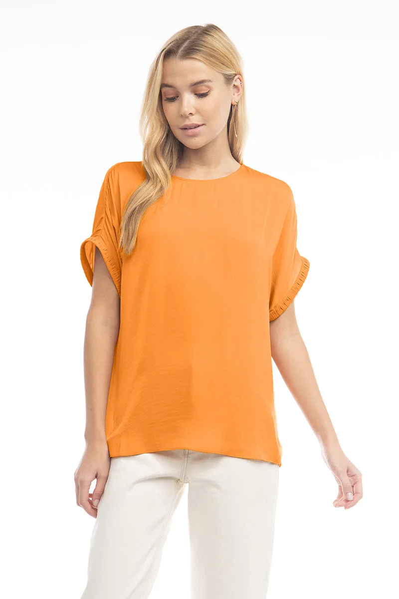 Dolman Short Plisse Sleeve Blouse