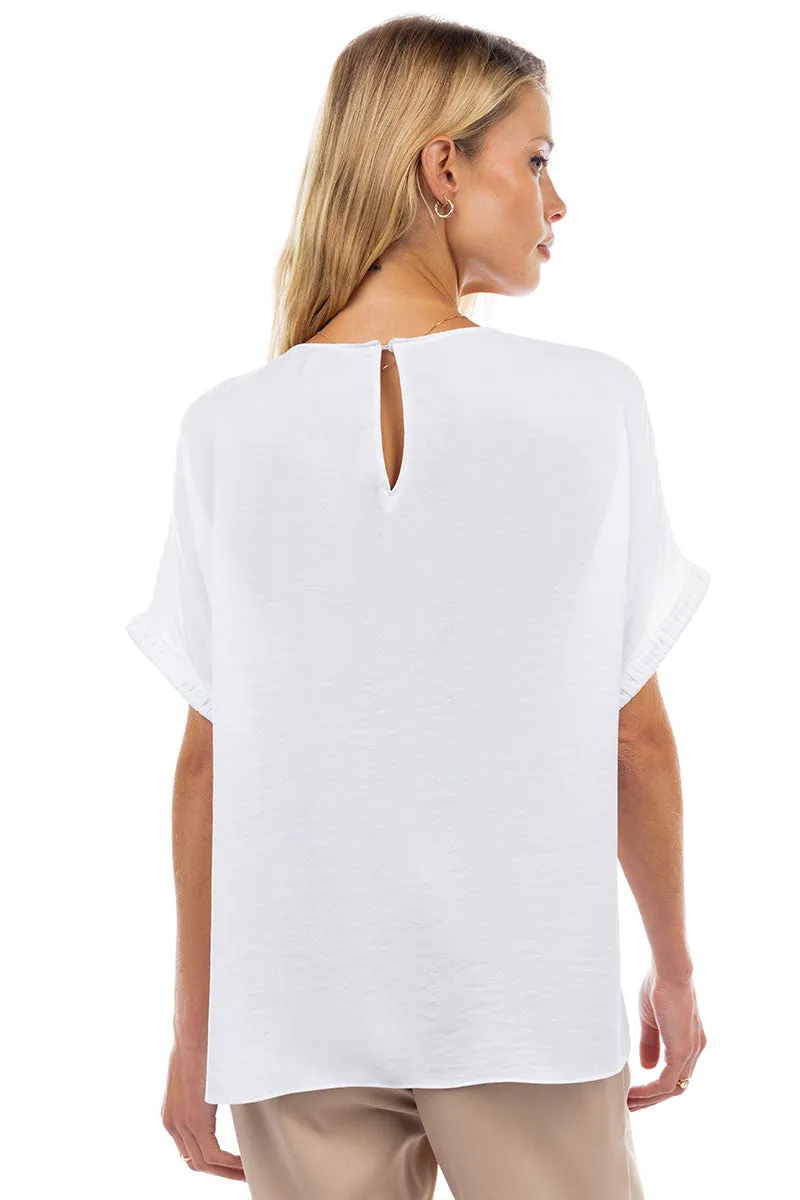 Dolman Short Plisse Sleeve Blouse