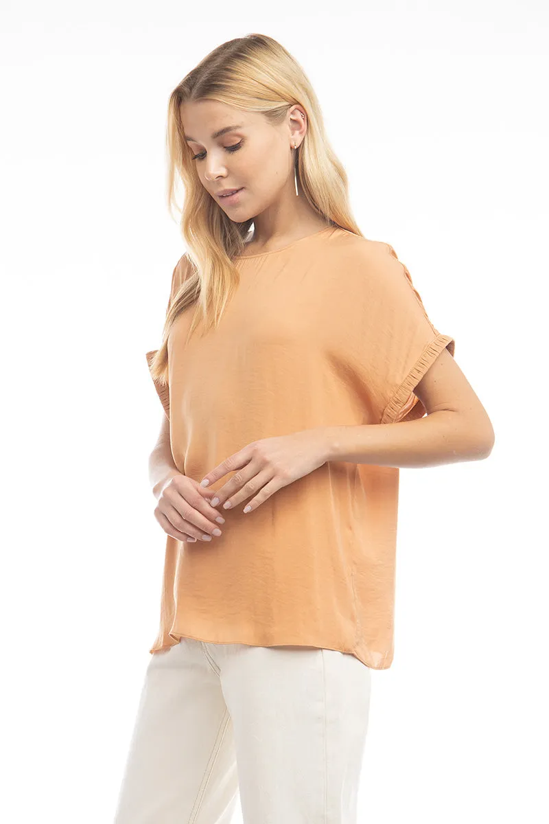 Dolman Short Plisse Sleeve Blouse