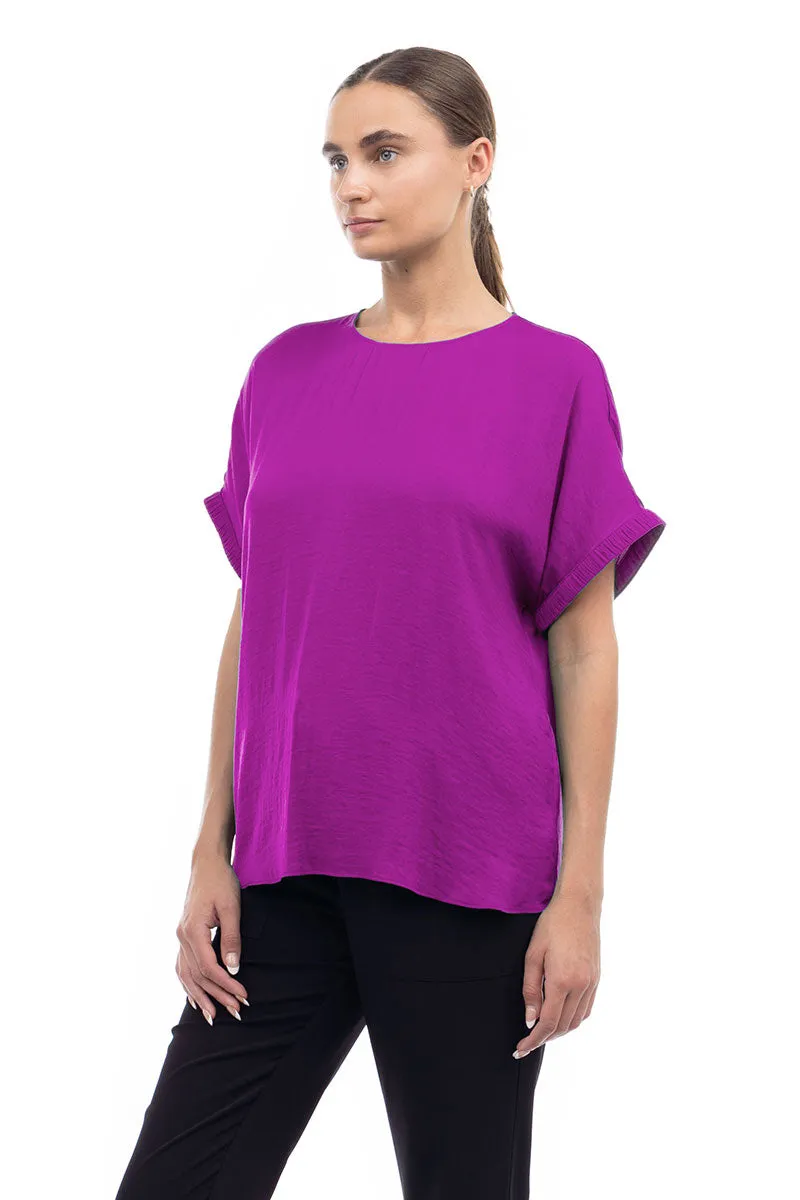 Dolman Short Plisse Sleeve Blouse