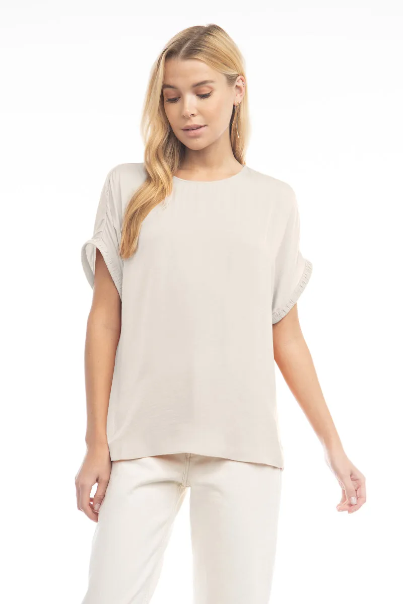 Dolman Short Plisse Sleeve Blouse
