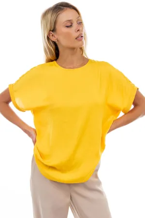 Dolman Short Plisse Sleeve Blouse