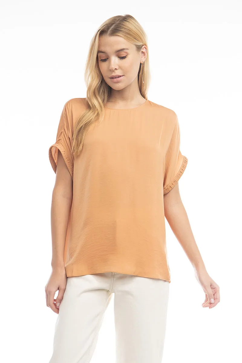 Dolman Short Plisse Sleeve Blouse