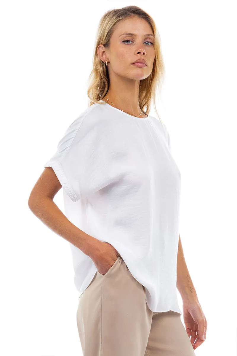 Dolman Short Plisse Sleeve Blouse