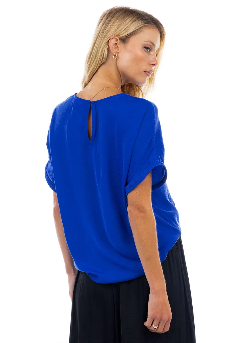 Dolman Short Plisse Sleeve Blouse