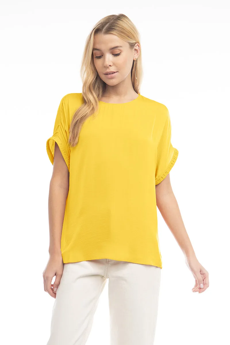 Dolman Short Plisse Sleeve Blouse