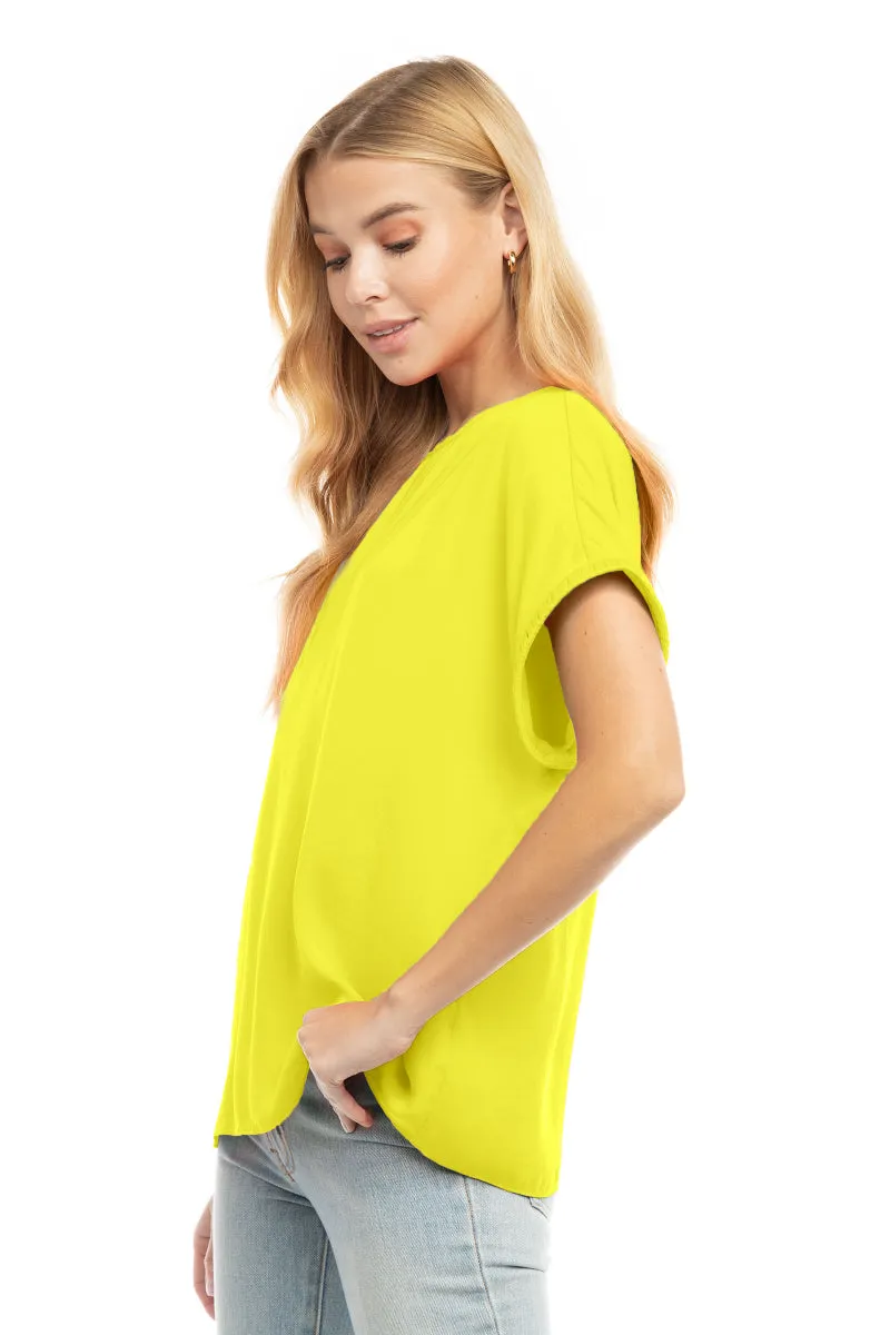 Dolman Short Plisse Sleeve Blouse