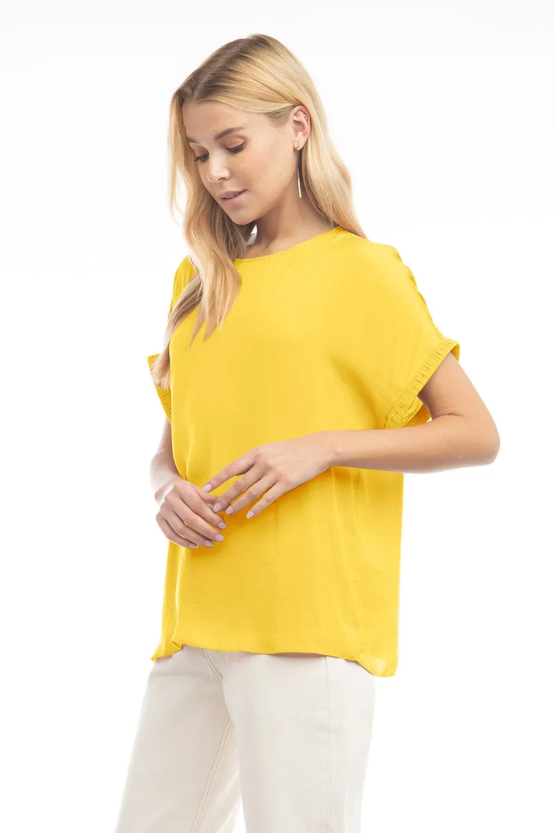 Dolman Short Plisse Sleeve Blouse