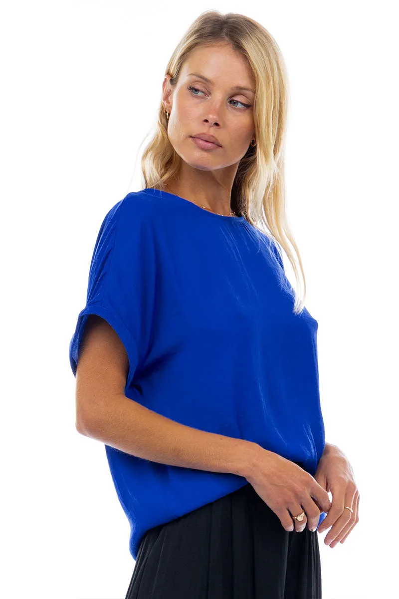Dolman Short Plisse Sleeve Blouse