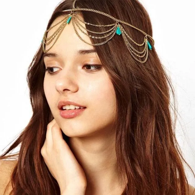 Draping Boho Head Chain Hair Accessories