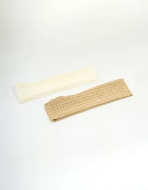 Fabric Textured Wave Stretch Headband 2-Pack