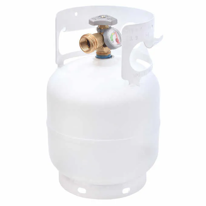 Flame King - 5 Lbs. Steel Propane Cylinder with OPD Valve & Built-in Gauge
