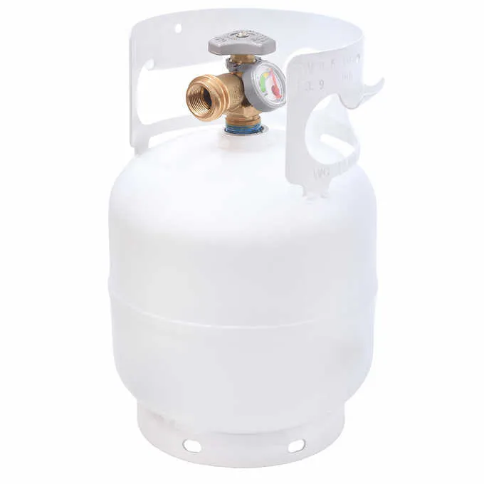 Flame King - 5 Lbs. Steel Propane Cylinder with OPD Valve & Built-in Gauge