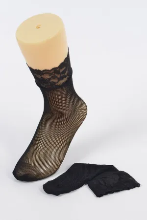Floral Laced Mesh Socks