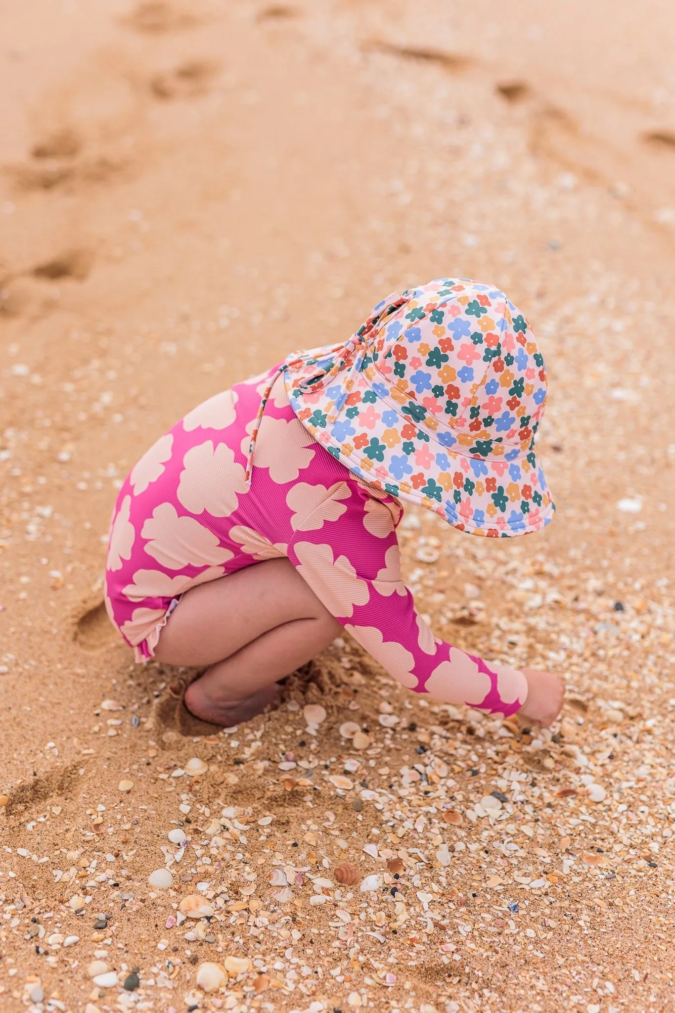 Flower Fields Wide Brim Swim Hat