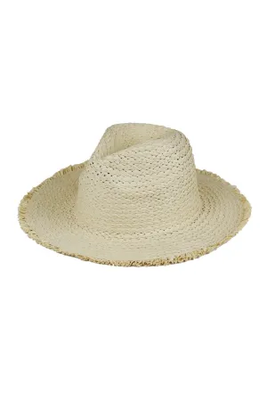 Frayed Solid Straw Sun Hat Beige - Pack of 6