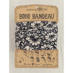Full Boho Bandana - Black White Daisies